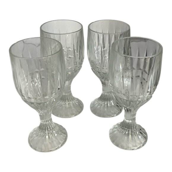 Vintage Italian Crystal Stemware Set Of 4 With Elegant Cut Glass Detailing - Picture 1 of 4